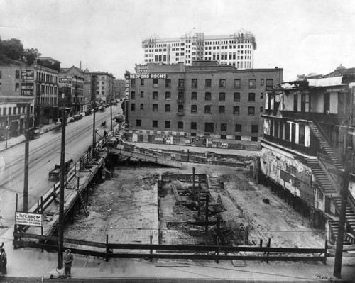 Los Angeles Times building after bombing