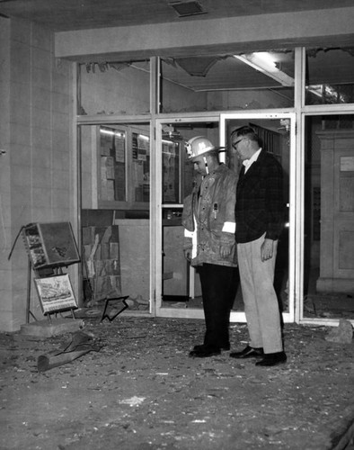 Bomb damage at Canoga Park post office