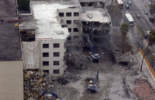CALTRANS demolition, close-up view