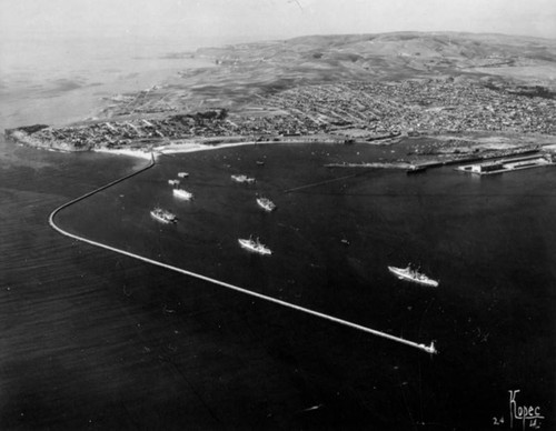 Aerial view of the harbor