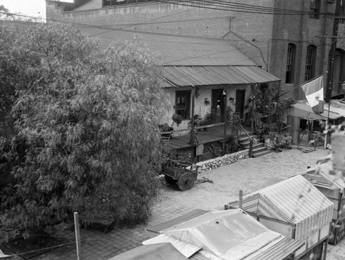 Avila Adobe from across Olvera Street