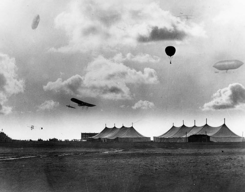 Aircraft over Dominguez Field