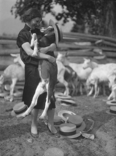 Woman with goat