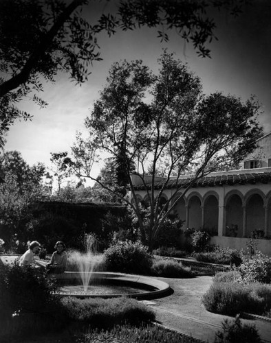 Fountain in Fowler Garden, Scripps College