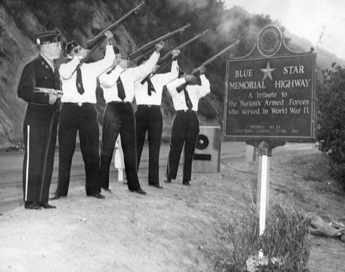 Blue Star marker stands as war memorial on Blue Star Highway