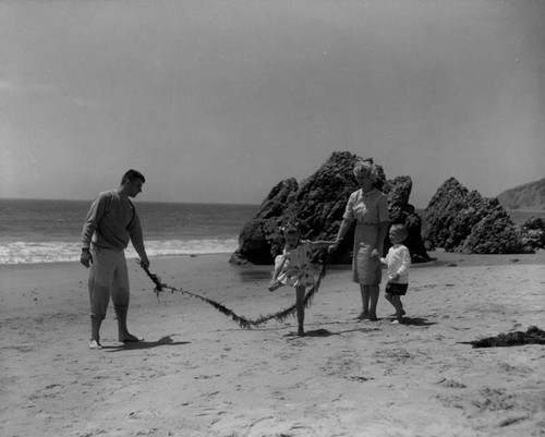 Family on Malibu beach