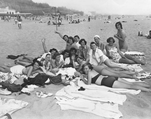 Sunbathers at Santa Monica