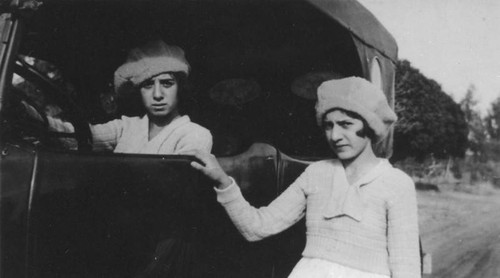 Armenian American sisters with car