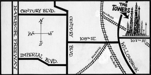 Watts Towers map