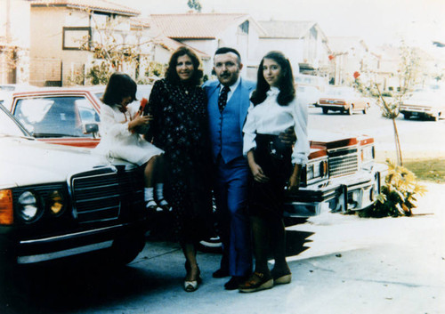 Family and new Mercedes