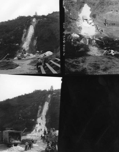 Skiing during construction at the Bowl