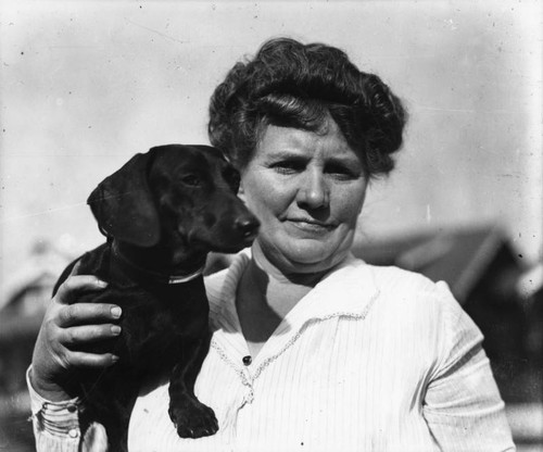 Woman and her dachshund