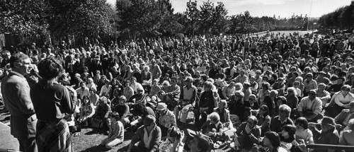 George Deukmejian at anti-semitism rally