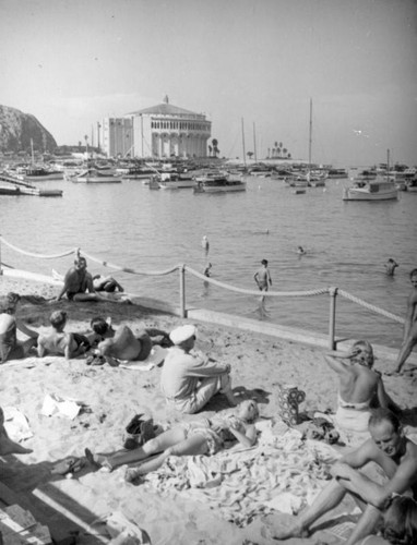 Beach, harbor and Catalina Casino