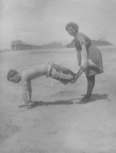 Playing on the beach