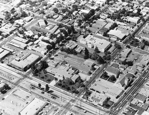 Compton civic center, aerial view