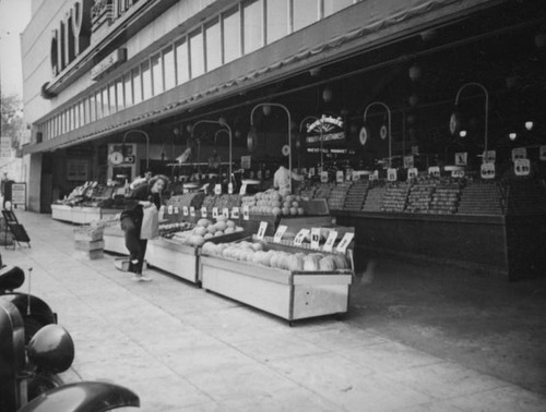 Shopping at a market