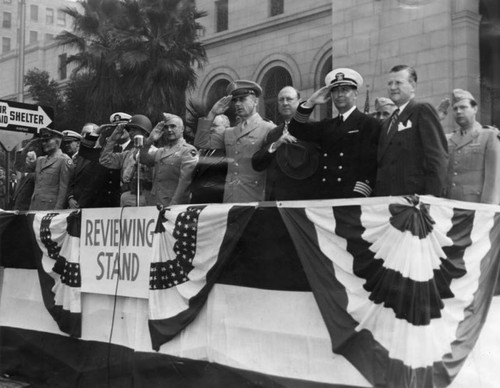 Reviewing stand, War Chest parade