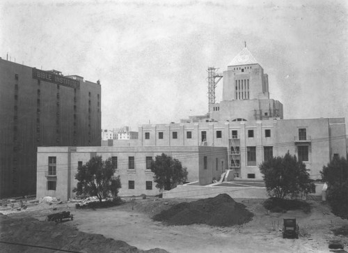 LAPL Central Library construction, northeast corner