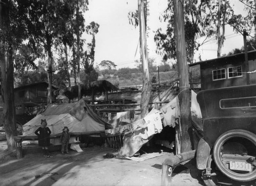 Girls in Elysian Park campsite