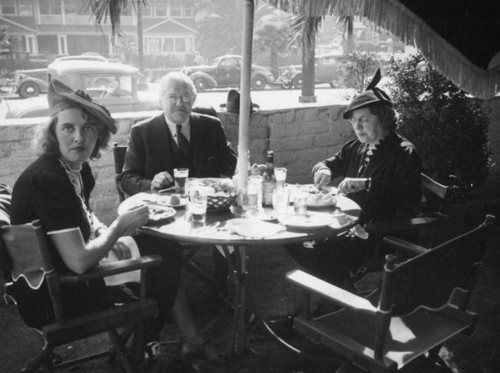 Ethel Schultheis and parents at the Palms Grill