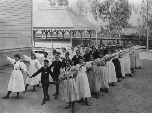 High school calisthenics in 1930