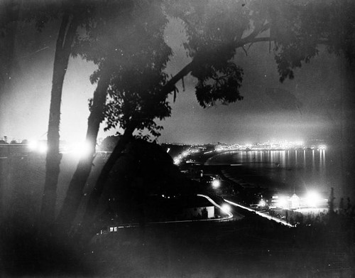 Santa Monica Bay at night