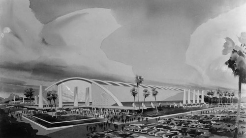 Architect's drawing of the Sports Arena — Calisphere