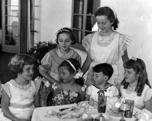 Harold Lloyd's children at party