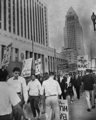 Protests against closed hearings of House Committee on Un-American Activities