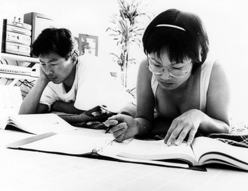 Jae and Sunkyung Jung studying