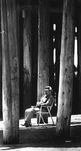 Enjoying the weather under Santa Monica Pier