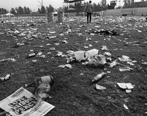 Trash left behind by spectators