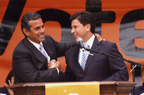 Antonio Villaraigosa and Fabian Nun~ez