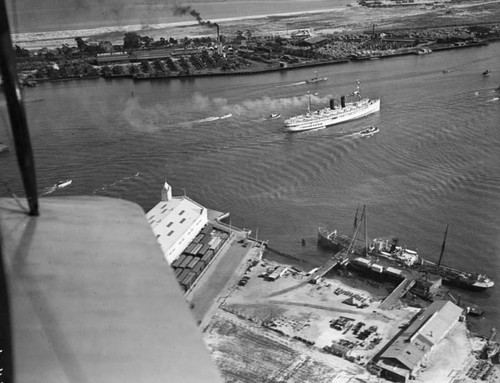 Aerial of harbor