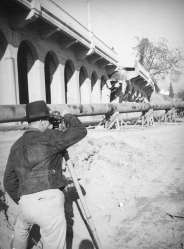 Surveying the damage done by the Elysian Park landslide