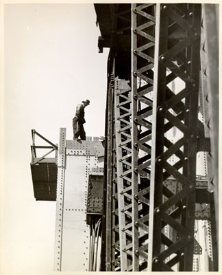 [Construction of Golden Gate Bridge tower]