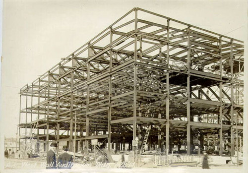 [Construction of San Francisco Civic Auditorium - west wall]