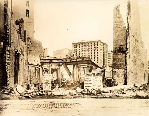 [Ruins of the Tivoli Opera House on the southwest corner of Eddy and Mason streets]