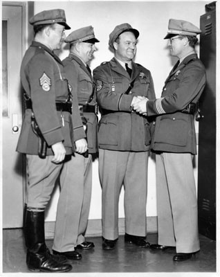 [Bay Bridge Highway patrol officers Richard White, Clark Gill, C. D. Beach and Captain S. M. Flynn]