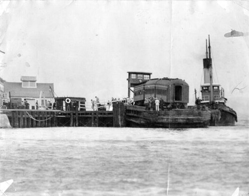 [Alcatraz Island prison train unloading prisoners]