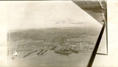 [Aerial view of Hunters Point Naval Shipyard]