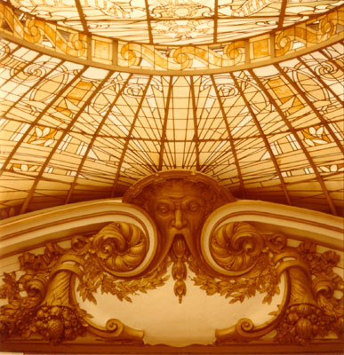 [Stained glass ceiling at the City of Paris department store]