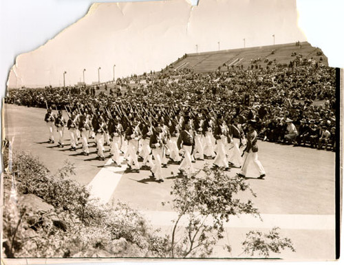 [Golden Gate Bridge Fiesta Parade in front of the parade stands in Crissy Field, Presidio]