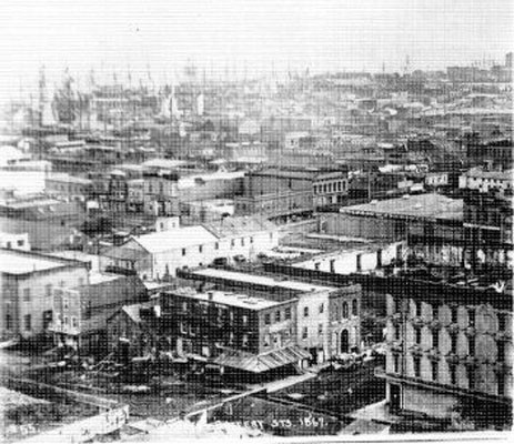 [Aerial view of Battery Street]