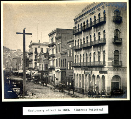 Montgomery street in 1856. (Express Building)