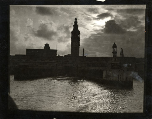 [View of the Ferry Building from the bay]