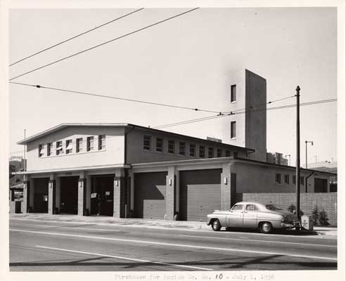 [Engine 10 firehouse - July 1, 1956]