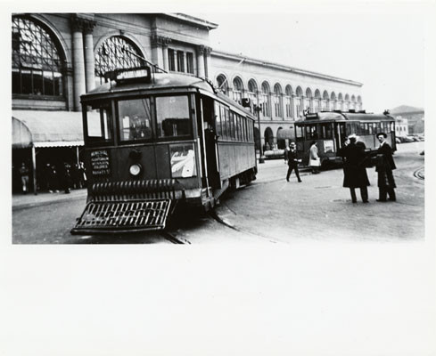 [Streetcars in front of the Ferry Building]