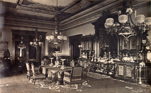 [Interior of the Leland Stanford mansion at Powell and California streets]